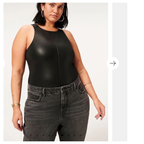 Good American Better Than Leather Body Suit Sz 7 - Picture 2 of 12